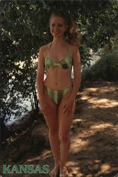 Megan in Bathing Suit at Mary's Lake Postcard