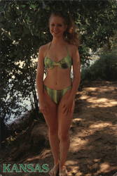 Megan in Bathing Suit at Mary's Lake Postcard