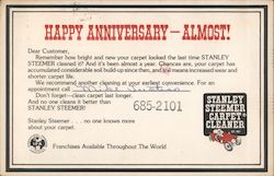 Happy Anniversary Card Stanley Steemer Carpet Cleaner Postcard