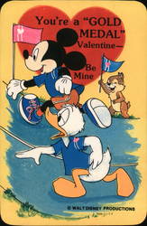 Disney Valentine Post Card Mickey Mouse, Donald Duck Postcard Postcard Postcard
