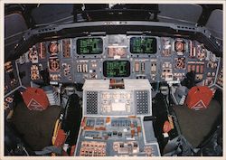 Interior View of the Space Shuttle's Flight Deck Postcard