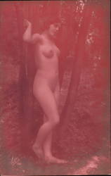 Tinted Photo, Nude Woman in Forest French Nudes Original Photograph Original Photograph Original Photograph