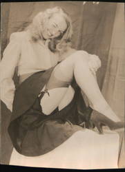 Risque Girl Showing Garters & Stockings Original Photograph