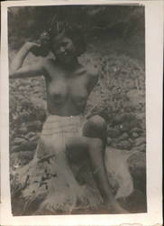 Nude Woman Hawaii / South Pacific Grass Skirt Risque & Nude Original Photograph Original Photograph Original Photograph