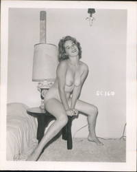 Fully Nude Woman Sitting on Nightstand Risque & Nude Original Photograph Original Photograph Original Photograph
