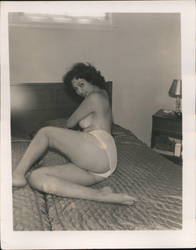 Nude Woman On Bed, Black Hair Original Photograph