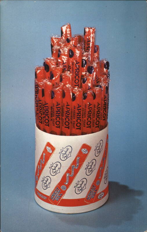 Apricot Fruit Roll Candy Tubes Product Advertisement Postcard