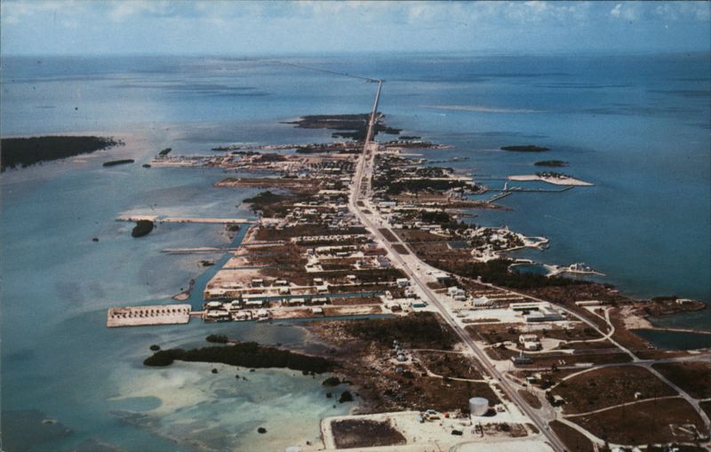 Aerial View of Seven Mile Bridge, Marathon, Florida Keys