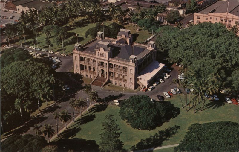 Iolani Palace, Honolulu, Hawaii - Aerial View