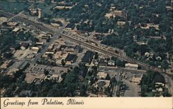 Aerial View of Palatine, Illinois Postcard