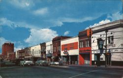 Main Street View Looking North, Anderson SC Postcard