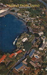 Aerial View of Kailua Bay and Kona Town, Hawaii Postcard