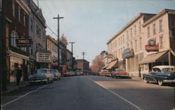 Main Business Section Main Street Looking West Postcard