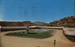Town Motel, Franklin, North Carolina - Pool and Mountain View Postcard
