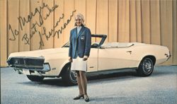 Autographed: Sharron Moran with 1969 Mercury Cougar Convertible Postcard