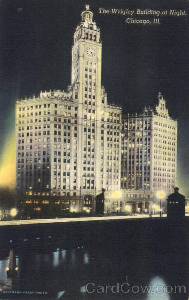 The Wrigley Building at Night Chicago Illinois