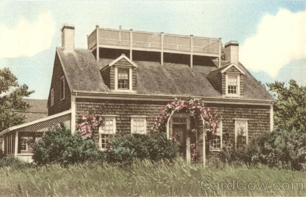 Old Coffin Homestead Nantucket Hand Colored Massachusetts