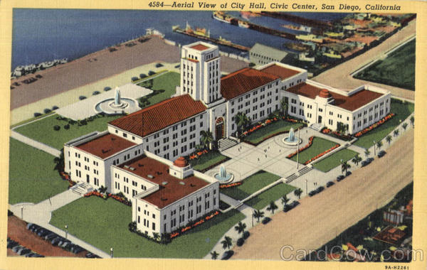 Aerial View of City Hall, Civic Center San Diego California