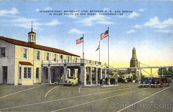 International Boundary Line Between U. S. And Mexico, 16 Miles South San Diego California