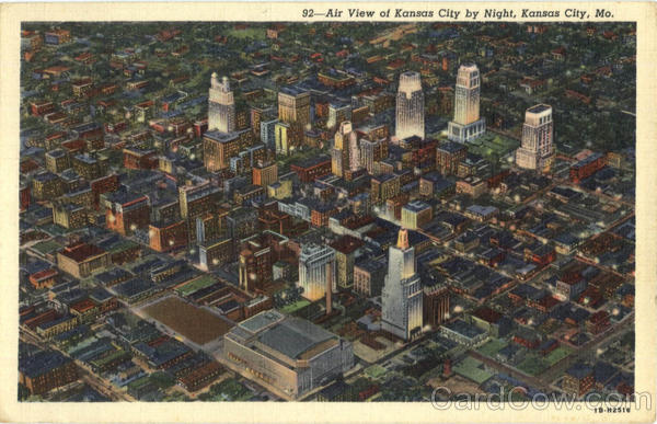 Air View of Kansas City by Night Missouri
