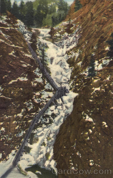 Vista of Seven Falls in Winter, South Cheyenne Canon Colorado Springs