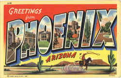 Greeting from Phoenix Large Letter Arizona Postcard Postcard