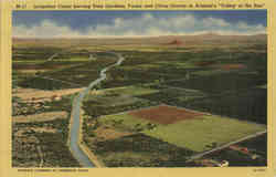 Irrigation Canal Serving Date Gardens, Farms and Citrus Groves in Arizona's Valley of the Sun Scenic, AZ Postcard Postcard