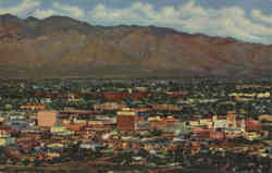 City of Tucson Seen From A Mountain Postcard