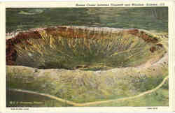 Meteor Crater between Flagstaff and Winslow Arizona Postcard Postcard