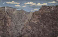 Royal Gorge, Canyon of The Arkansas Showing Bridge from The West Colorado Postcard Postcard