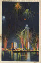 Fireworks Display over Lagoon Chicago World's Fair Illinois Postcard Postcard