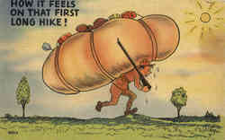 How It Feels On That First Long Hike! Comic Postcard Postcard