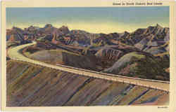 Scene in South Dakota Bad Lands Postcard