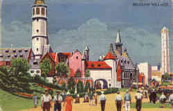Belgian Village - 1933 Chicago Exposition Postcard