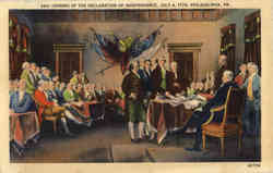 Signing of the declaration of independence Philadelphia, PA Postcard Postcard