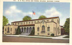 U.S. Post Office And Federal Building Marianna, FL Postcard Postcard