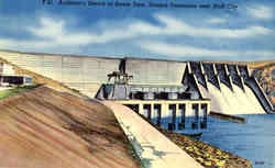 Architect's Sketch of Boone Dam Postcard