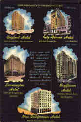 Your Five Hosts on The Pacific Coast multi view Postcard