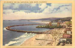 Rainbow Pier and Auditorium Long Beach, CA Postcard Postcard
