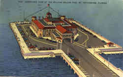 Aeroplane View of The Million Dollar Pier St. Petersburg, FL Postcard Postcard