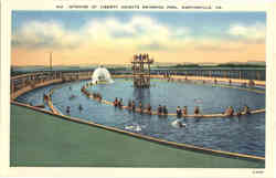 Interior of Liberty Heights Swimming Pool Martinsville, VA Postcard Postcard