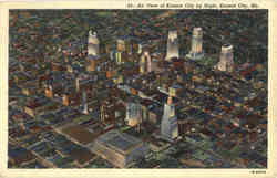 Air View of Kansas City by Night Postcard