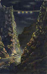 The Royal Gorge Illuminated by Floodlight at Night Postcard