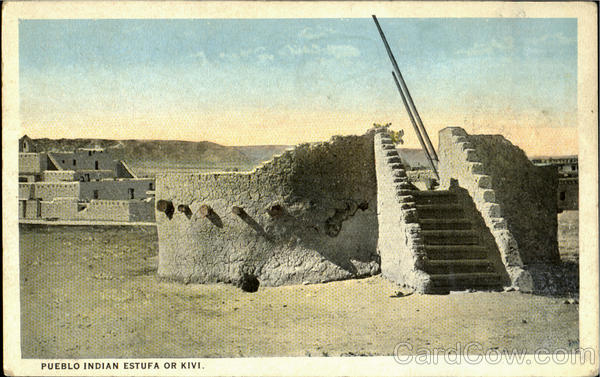 Pueblo Indian Estufa Or Kivi Scenic New Mexico Native Americana