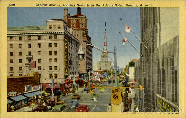 Central Avenue, North from the Adams Hotel Phoenix Arizona