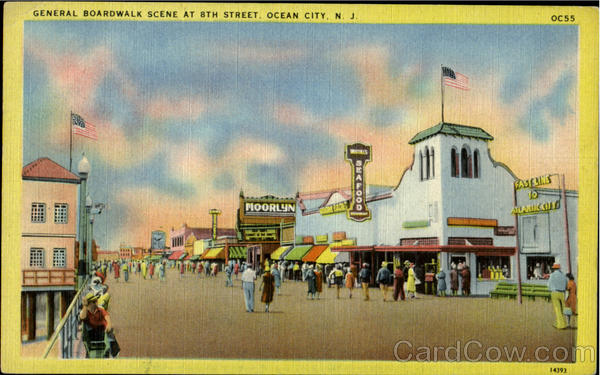 General Boardwalk Scene, 8 Th Street Ocean City New Jersey