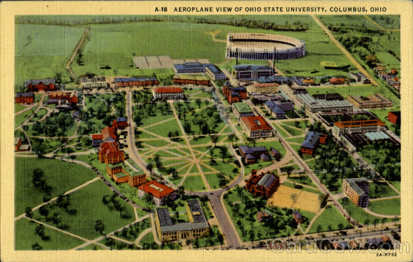 Aeroplane view of Ohio State University Columbus