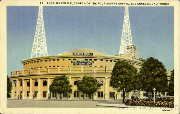 Angelus Temple, Church Of The Four Square Gospe Los Angeles California
