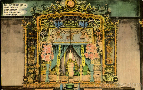 Interior Of A Joss House, Chinatown San Francisco California