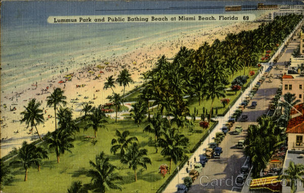 Lummus Park and Public Bathing Beach at Miami Beach Florida
